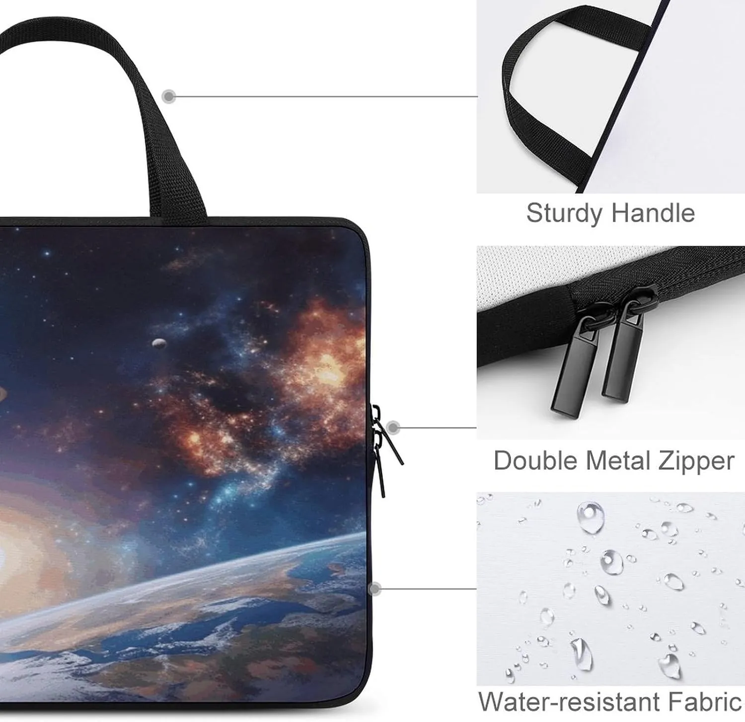 Laptop Bag Ultrathin Universe Galaxy Outer Space Printing Laptop Carrying Case Portability Messenger Bags For Work Travel