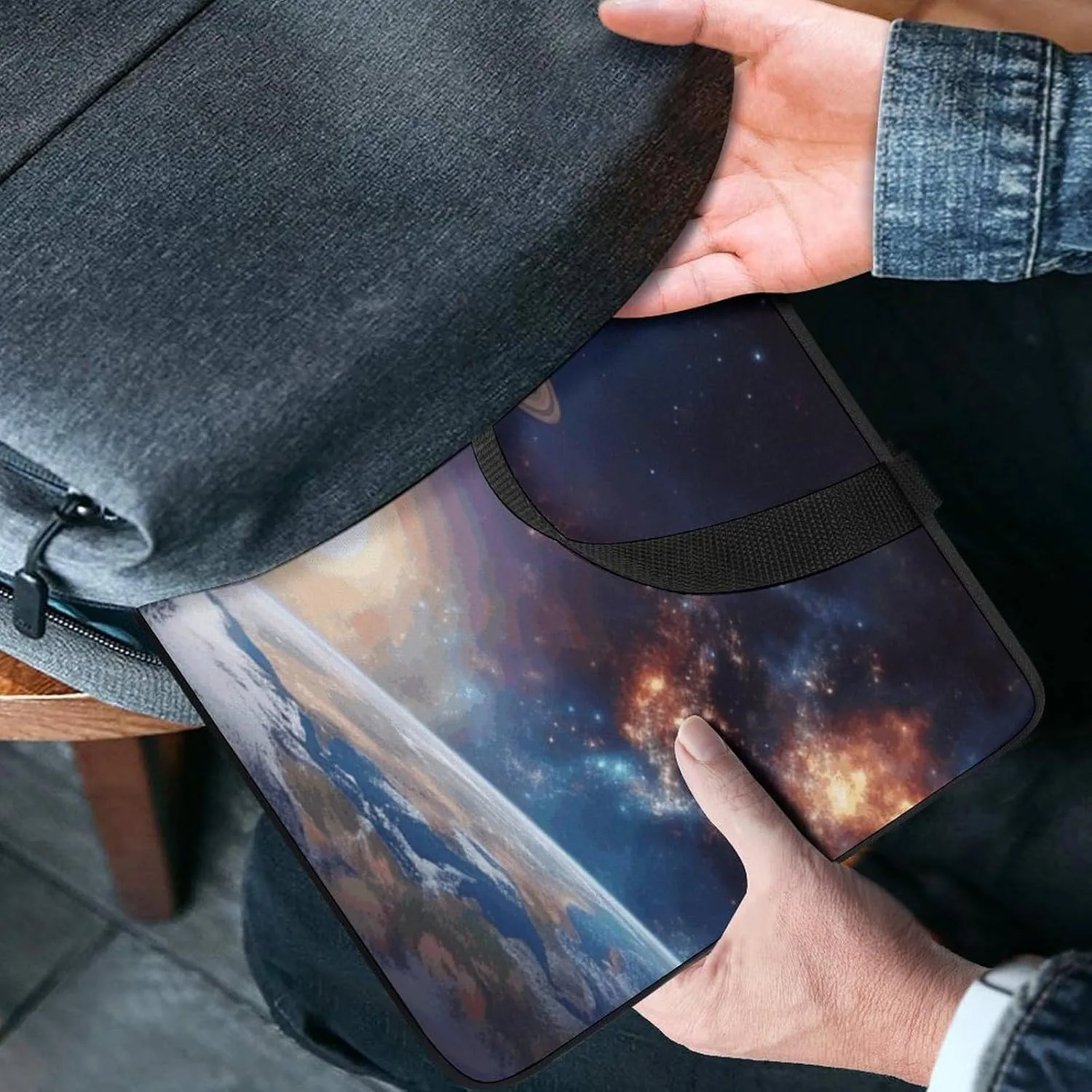 Laptop Bag Ultrathin Universe Galaxy Outer Space Printing Laptop Carrying Case Portability Messenger Bags For Work Travel