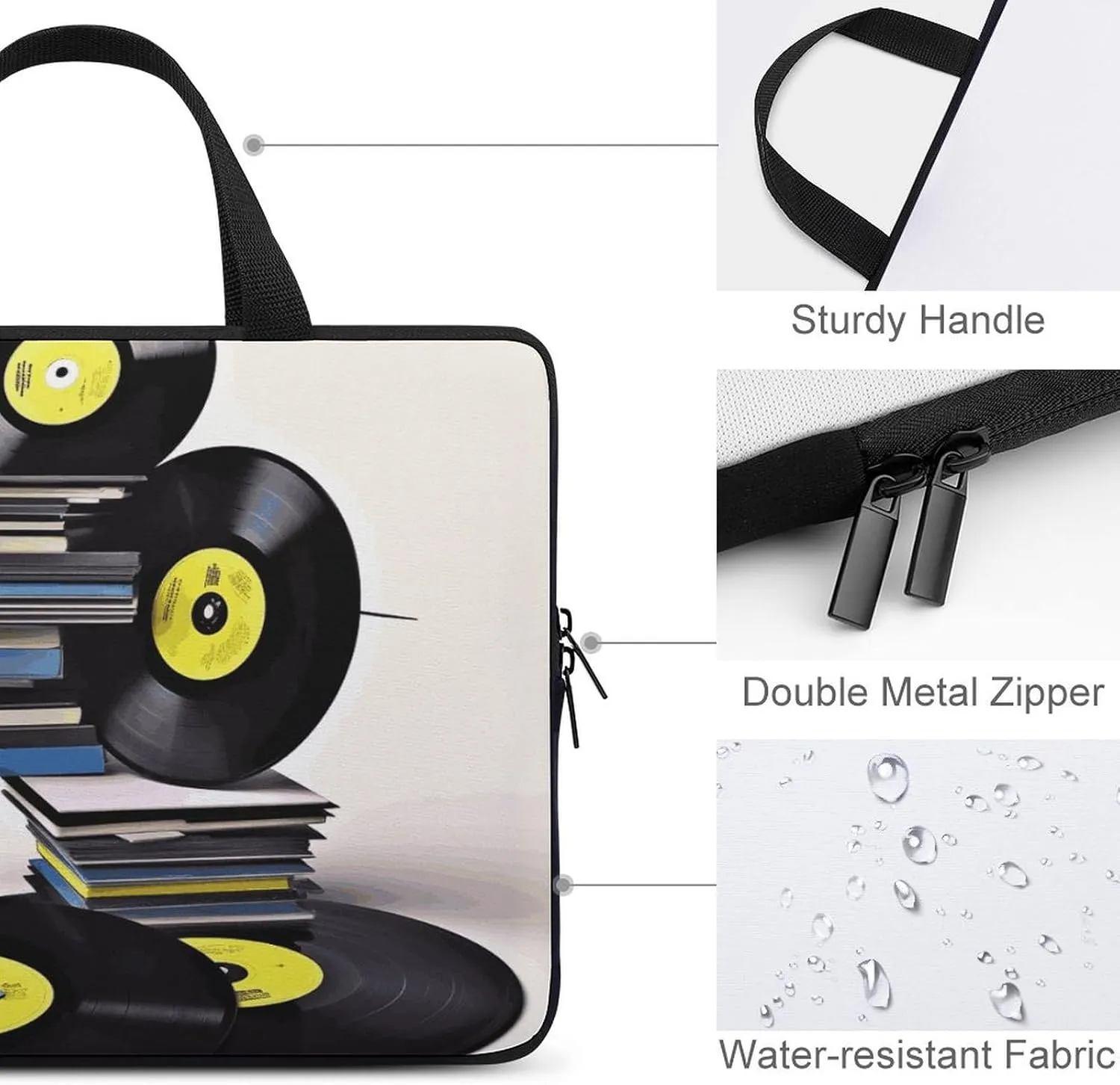 Laptop Bag Ultrathin Vinyl Records And Tapes Printing Laptop Carrying Case Portability Messenger Bags For Work Travel