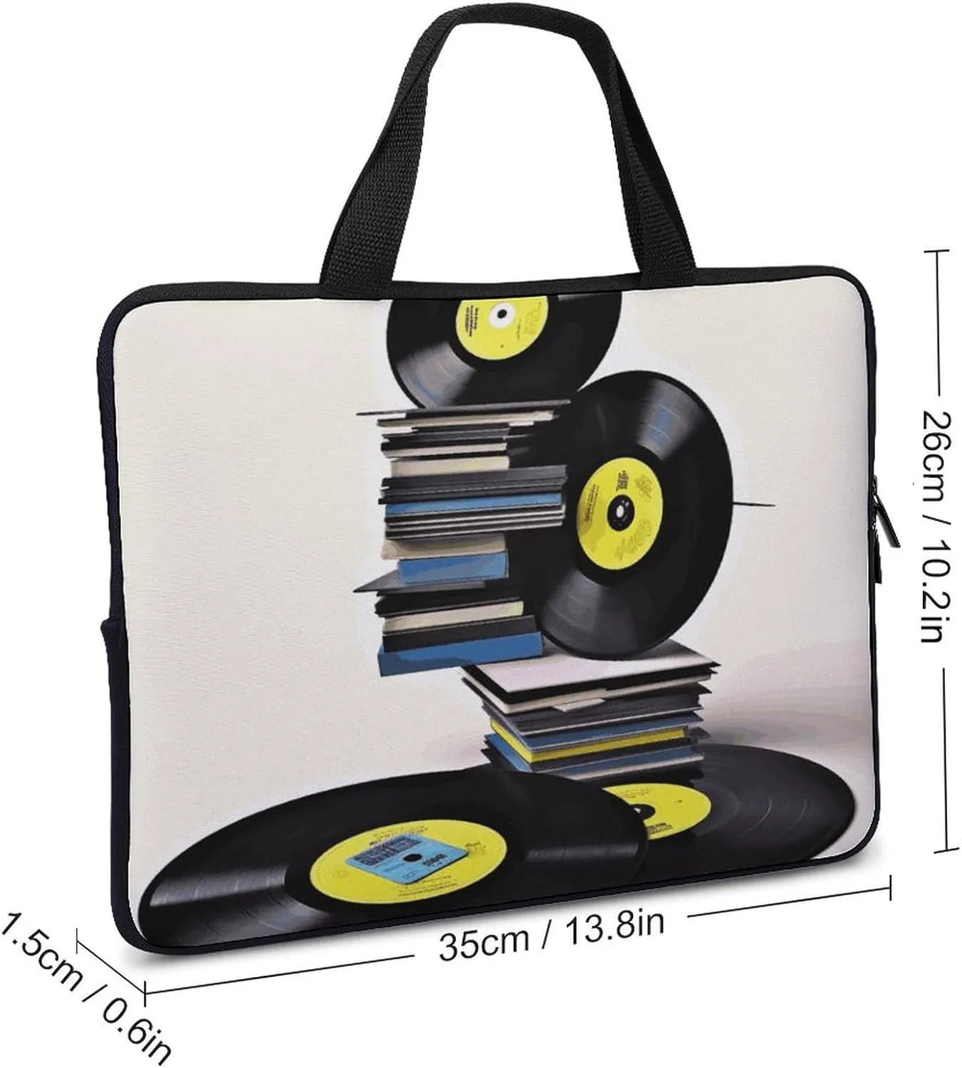 Laptop Bag Ultrathin Vinyl Records And Tapes Printing Laptop Carrying Case Portability Messenger Bags For Work Travel