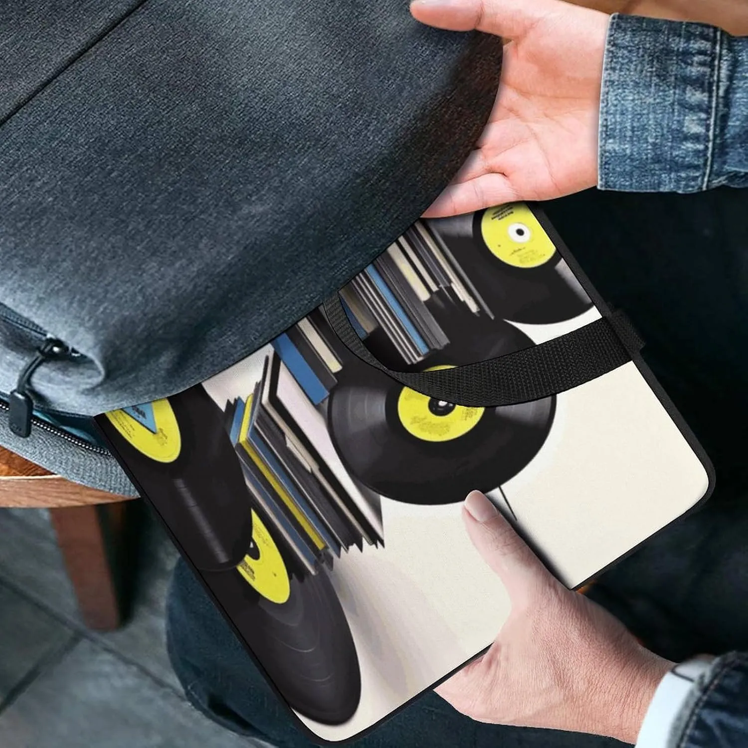 Laptop Bag Ultrathin Vinyl Records And Tapes Printing Laptop Carrying Case Portability Messenger Bags For Work Travel