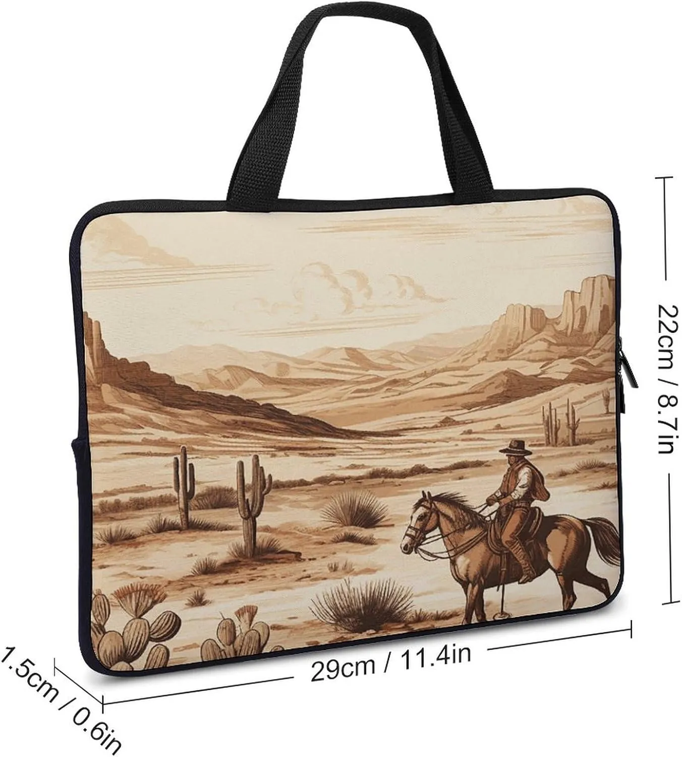 Laptop Bag Ultrathin West Desert Horses Printing Laptop Carrying Case Portability Messenger Bags For Work Travel