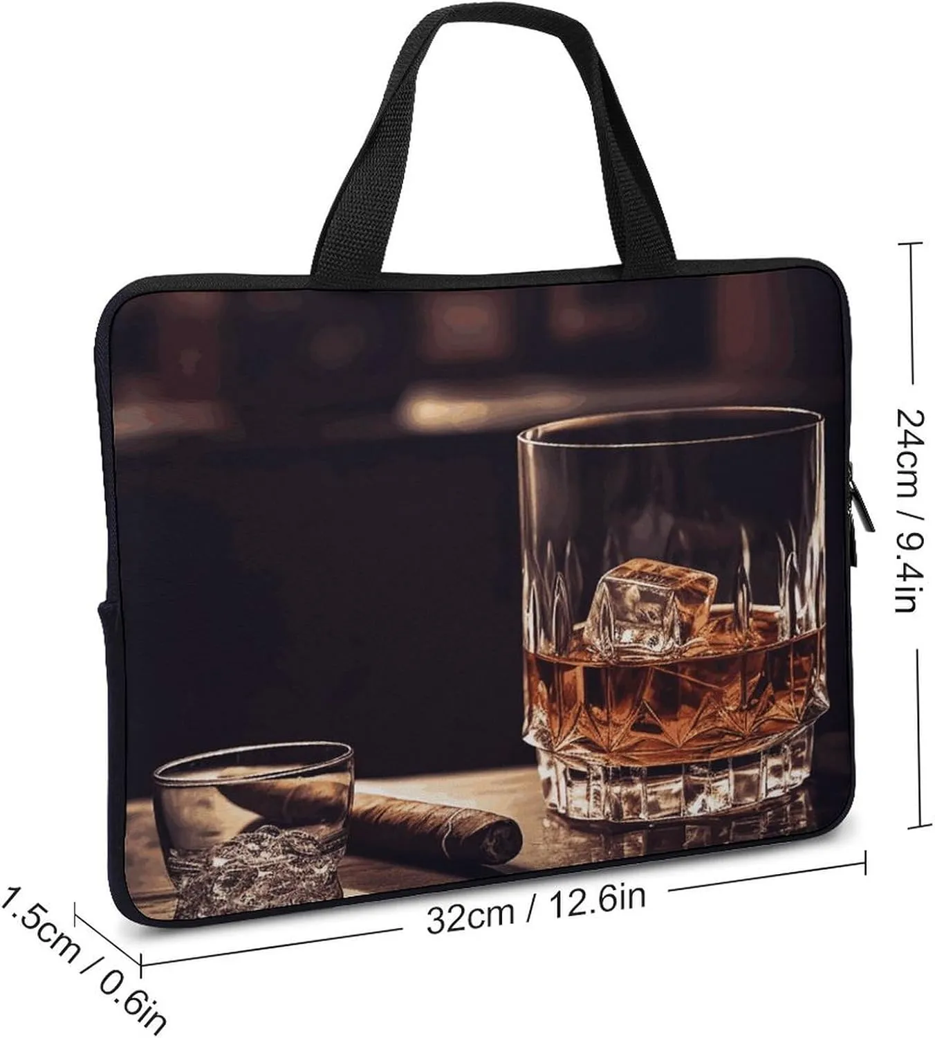 Laptop Bag Ultrathin Whisky And Cigar Printing Laptop Carrying Case Portability Messenger Bags For Work Travel