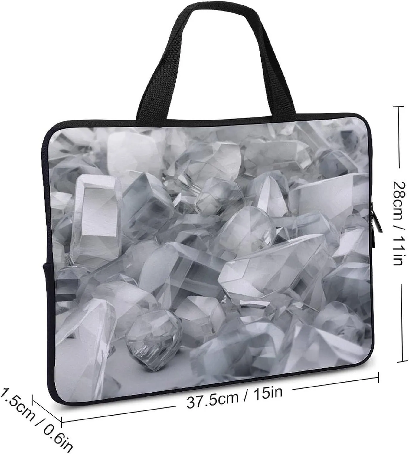 Laptop Bag Ultrathin White And Silver Gray Printing Laptop Carrying Case Portability Messenger Bags For Work Travel