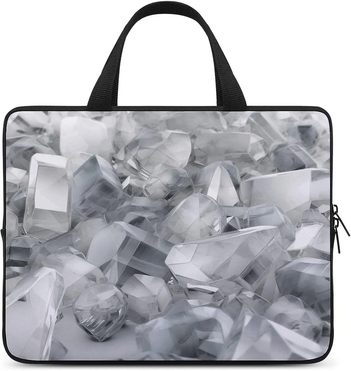 Laptop Bag Ultrathin White And Silver Gray Printing Laptop Carrying Case Portability Messenger Bags For Work Travel