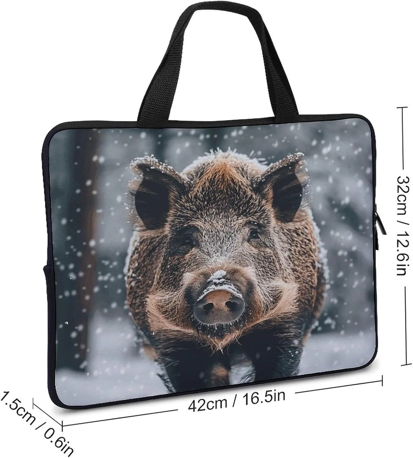 Laptop Bag Ultrathin Wild Boar Printing Laptop Carrying Case Portability Messenger Bags For Work Travel