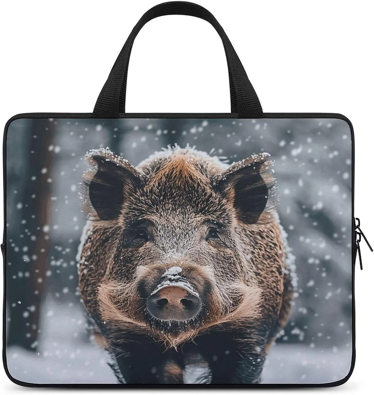 Laptop Bag Ultrathin Wild Boar Printing Laptop Carrying Case Portability Messenger Bags For Work Travel