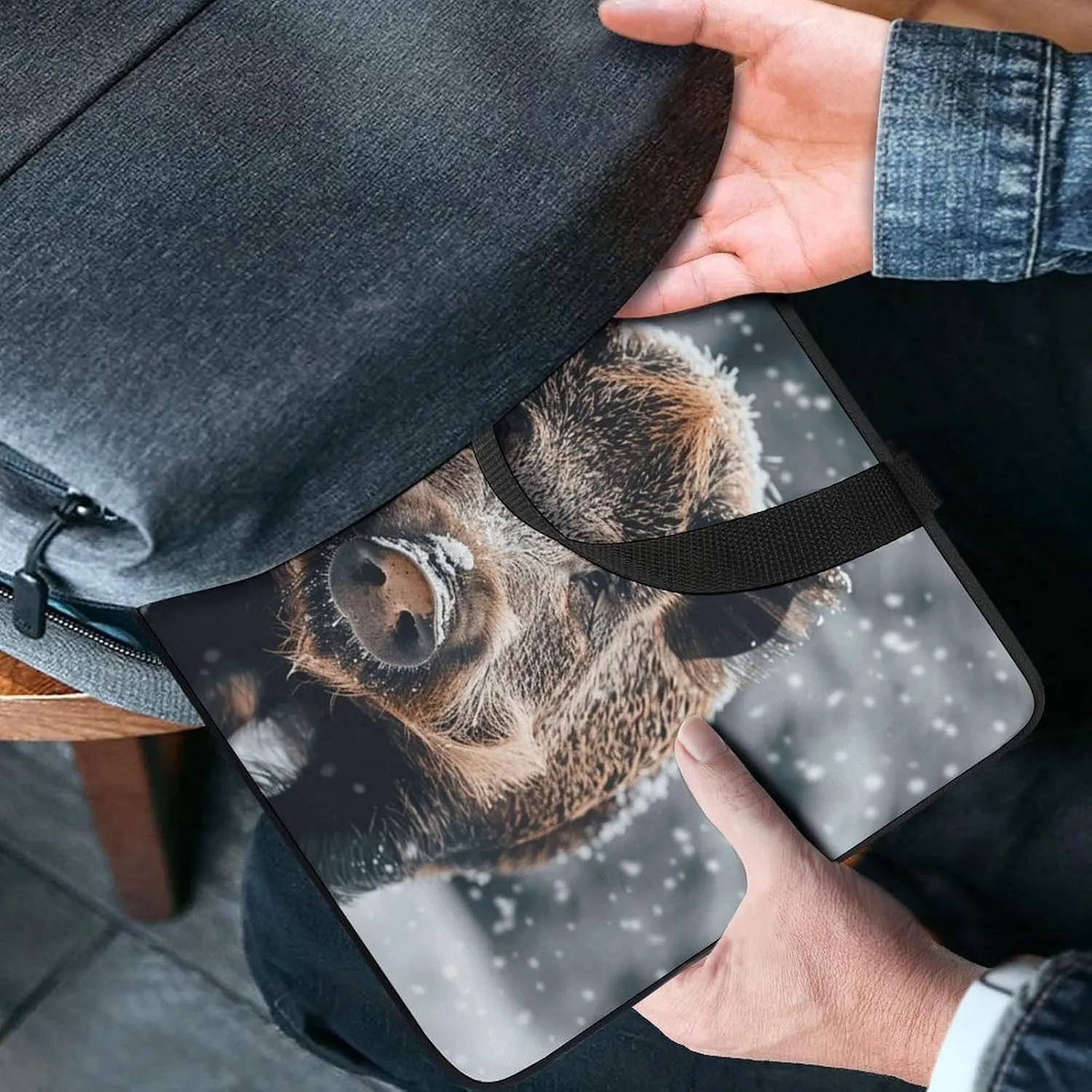 Laptop Bag Ultrathin Wild Boar Printing Laptop Carrying Case Portability Messenger Bags For Work Travel