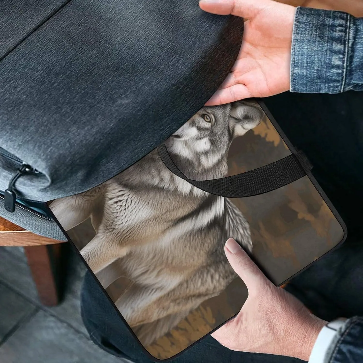Laptop Bag Ultrathin Wild Wild Gray Wolf Printing Laptop Carrying Case Portability Messenger Bags For Work Travel