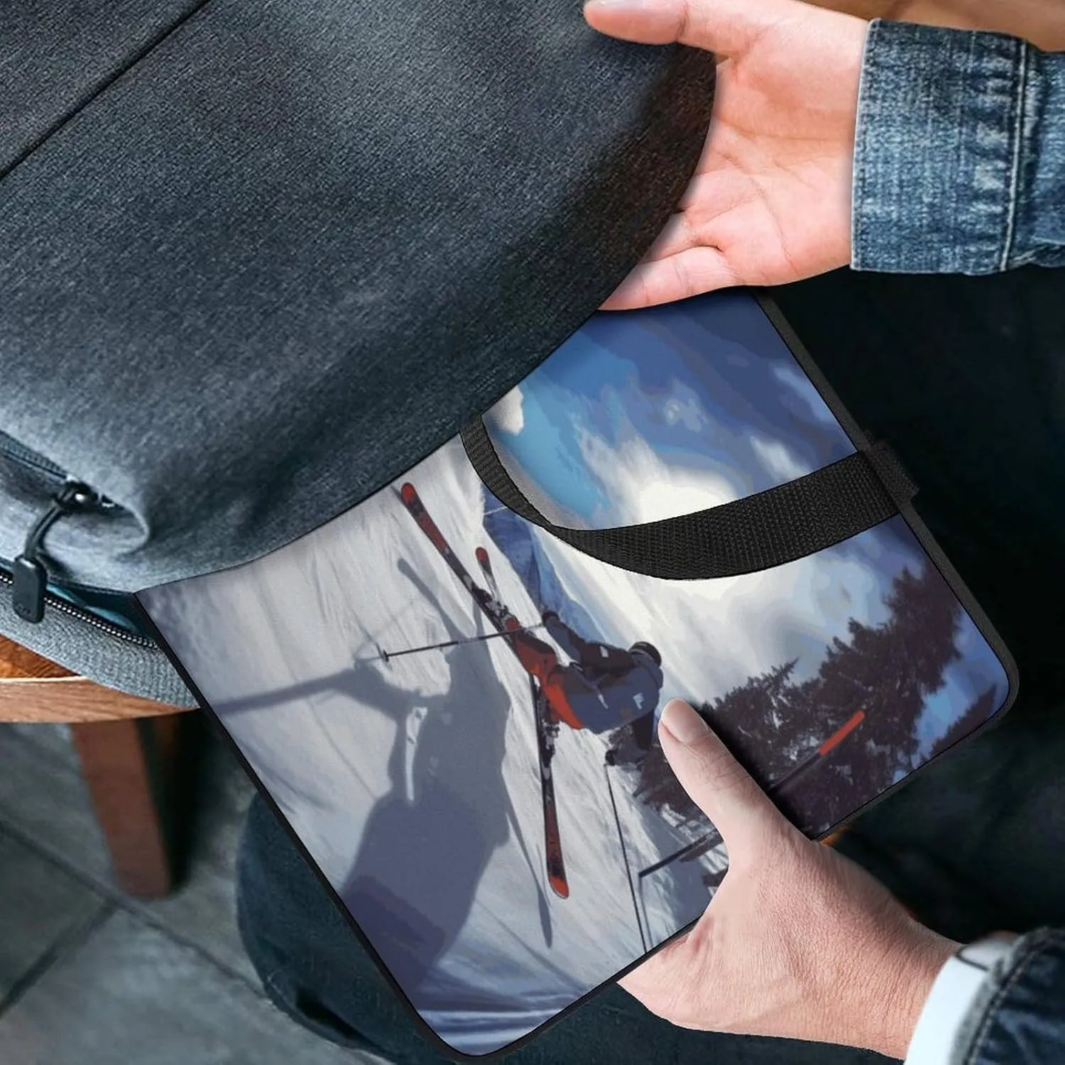 Laptop Bag Ultrathin Winter Skiing Printing Laptop Carrying Case Portability Messenger Bags For Work Travel
