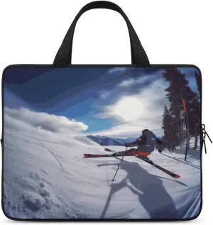 Laptop Bag Ultrathin Winter Skiing Printing Laptop Carrying Case Portability Messenger Bags For Work Travel