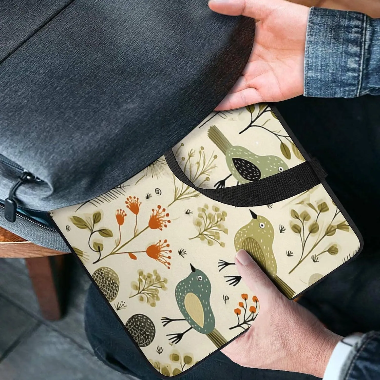 Laptop Bag Ultrathin Yellow Leaves Chicken Printing Laptop Carrying Case Portability Messenger Bags For Work Travel