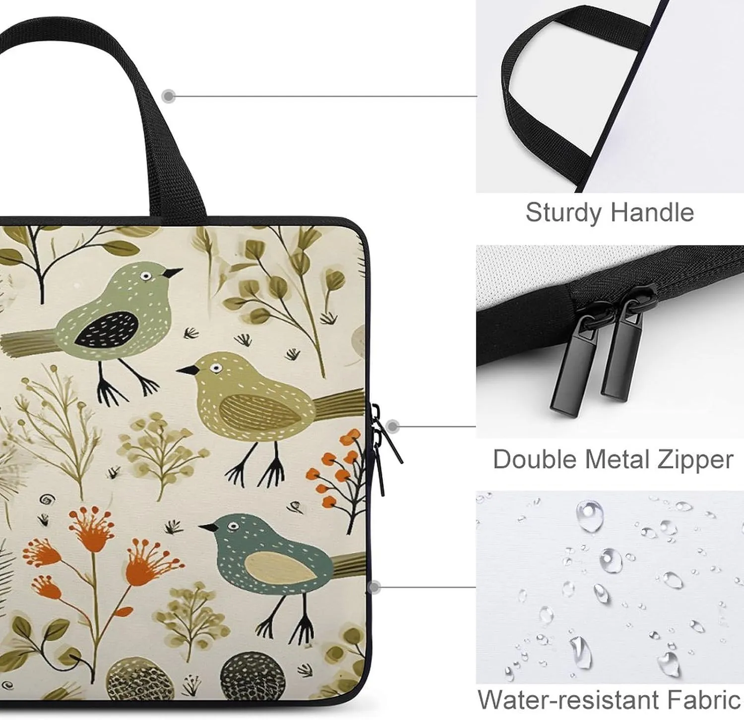 Laptop Bag Ultrathin Yellow Leaves Chicken Printing Laptop Carrying Case Portability Messenger Bags For Work Travel