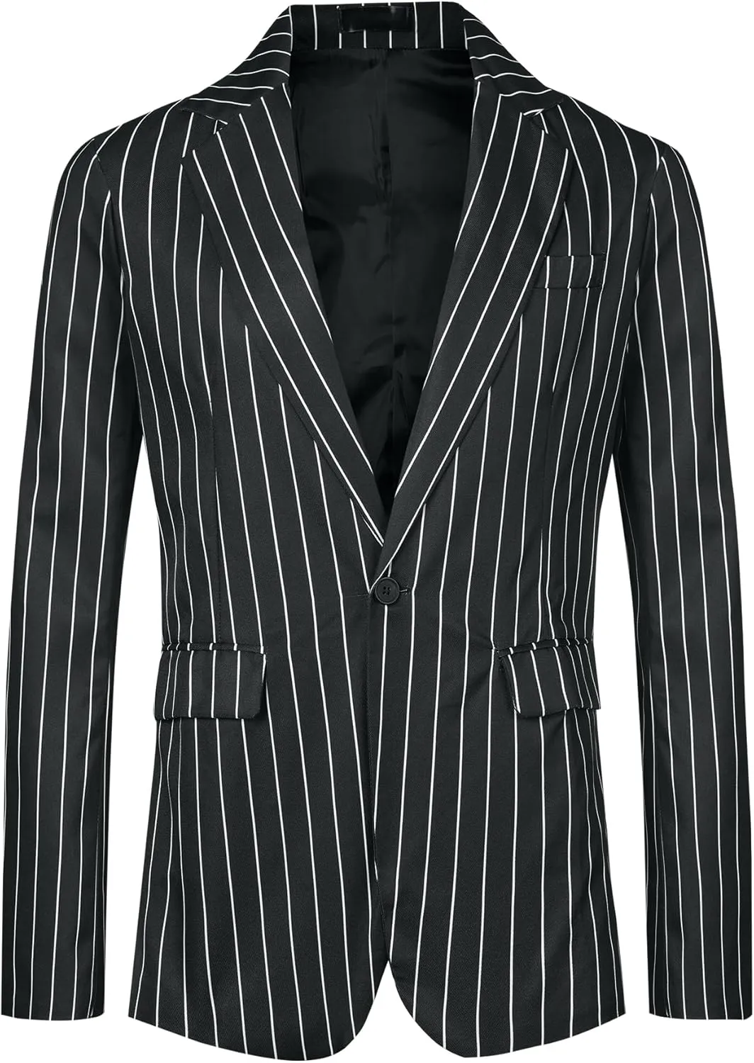Lars Amadeus Stripes Blazers for Men's Slim Fit Single Breasted Business Color Block Sports Coat