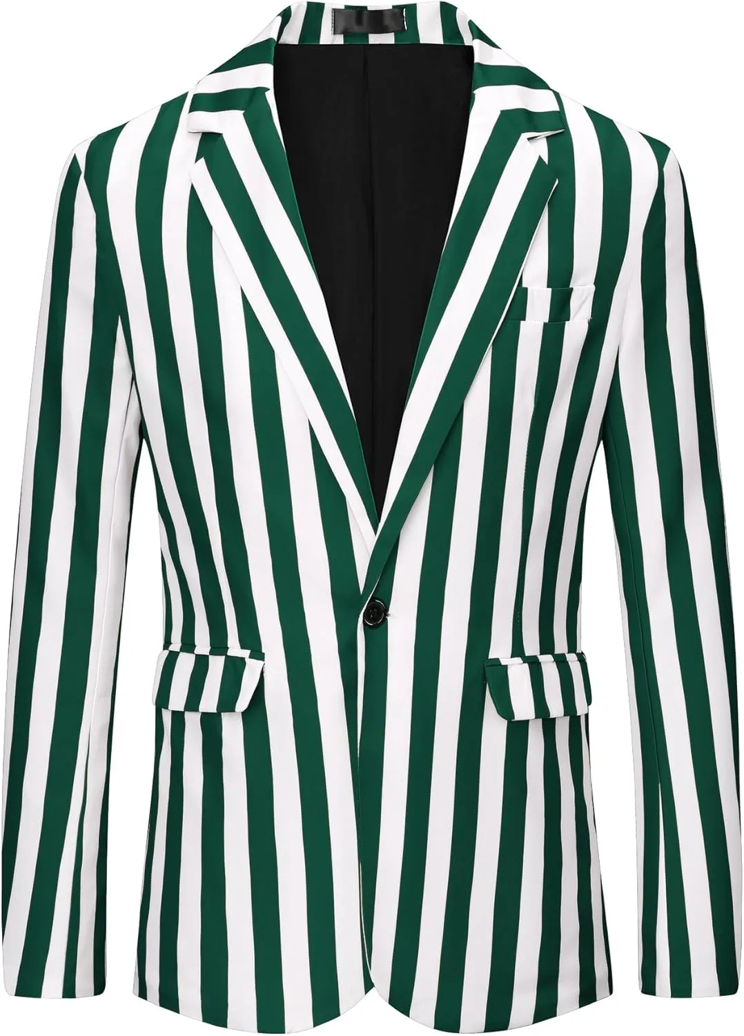 Lars Amadeus Stripes Blazers for Men's Slim Fit Single Breasted Business Color Block Sports Coat