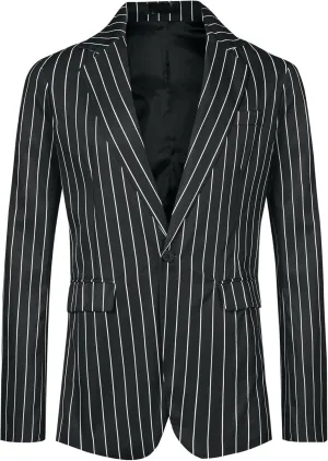 Lars Amadeus Stripes Blazers for Men's Slim Fit Single Breasted Business Color Block Sports Coat