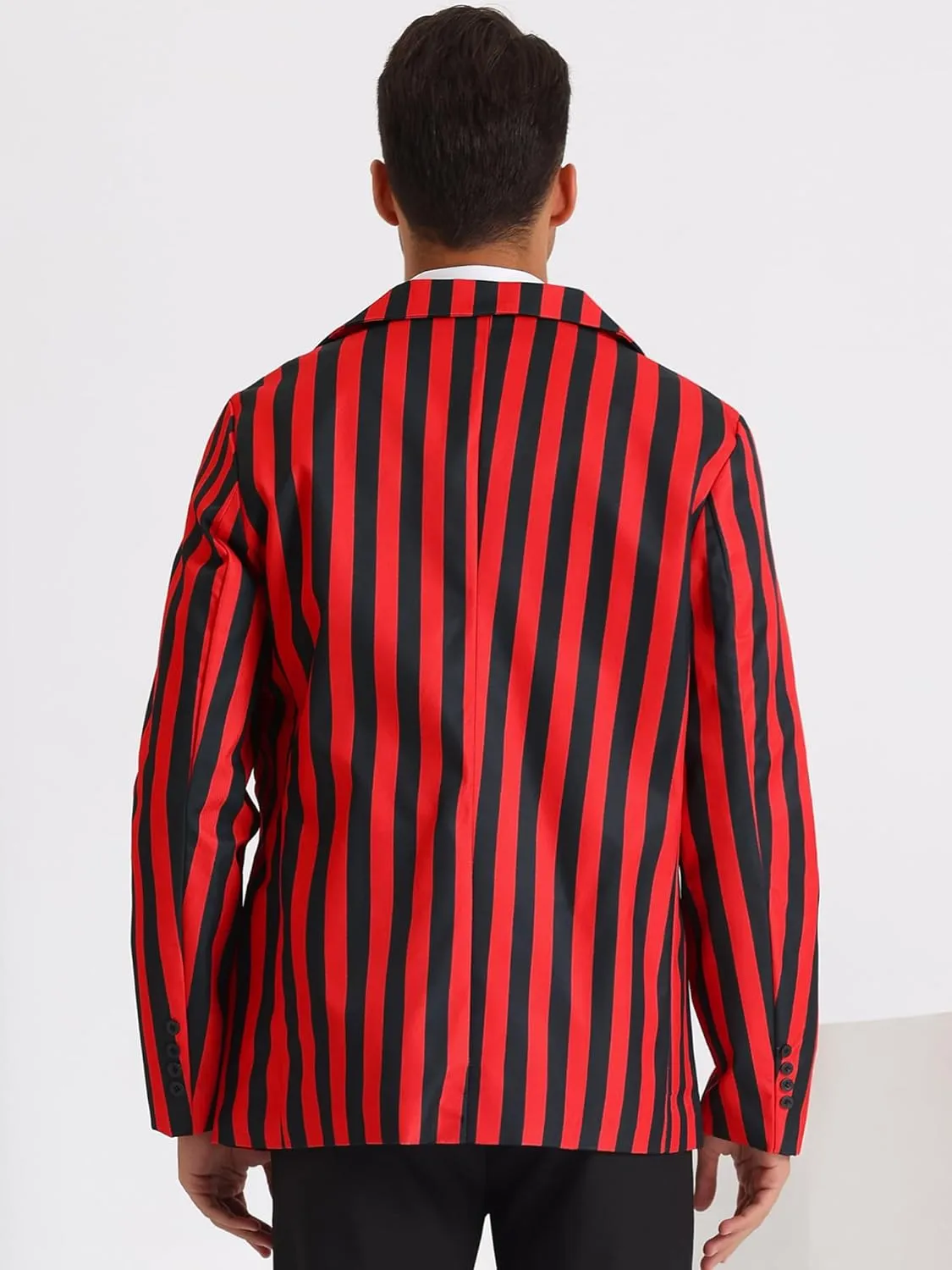 Lars Amadeus Stripes Blazers for Men's Slim Fit Single Breasted Business Color Block Sports Coat