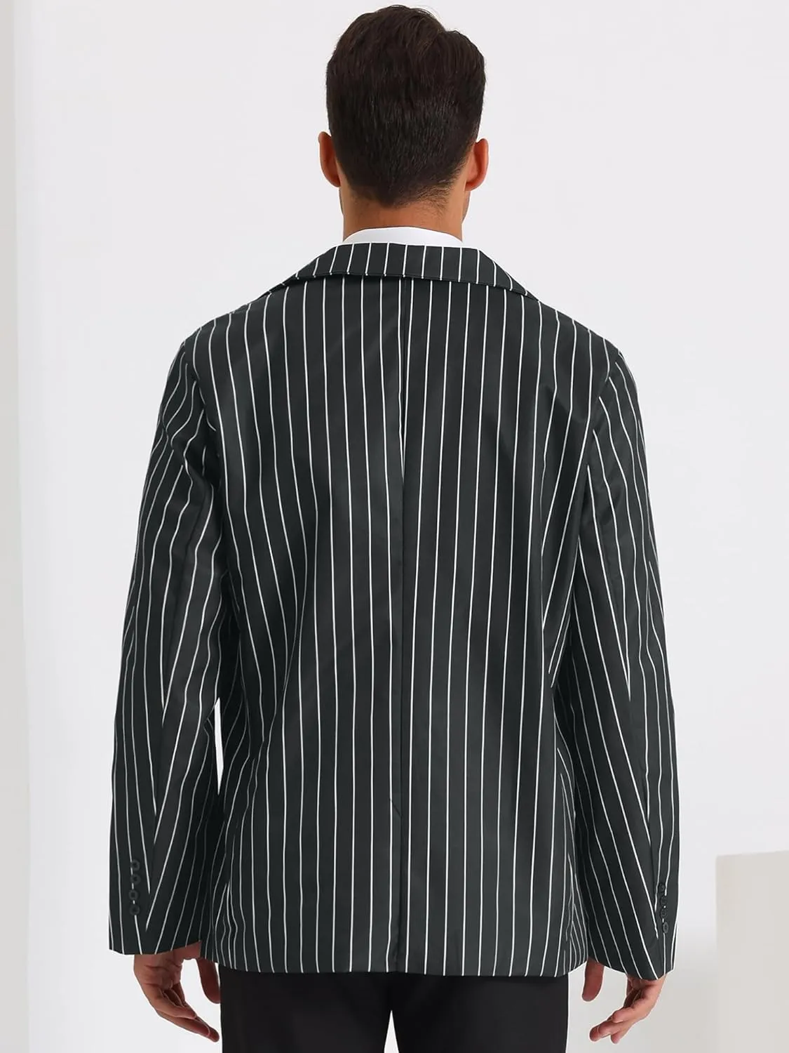 Lars Amadeus Stripes Blazers for Men's Slim Fit Single Breasted Business Color Block Sports Coat