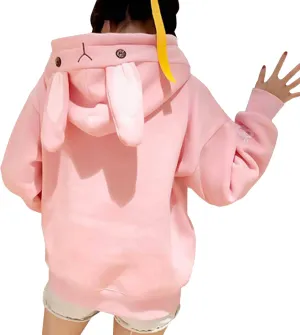 LCMTWX Women Cute Bunny Ear Long Sleeve Rabbit Tops Sweatshirt Hoodie Jacket Coats Oversized Pullover Y2k Clothes