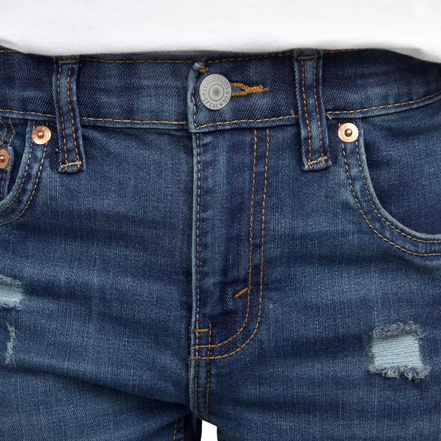 Levi's Boys' 510 Skinny Fit Destructed Jeans