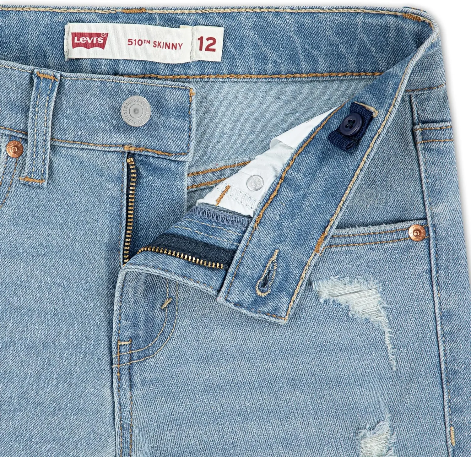 Levi's Boys' 510 Skinny Fit Destructed Jeans