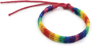 LIFKOME Elegant Handmade Woven Rainbow Bracelet Thread Wrist Rope Man's Fashion Accessory Adjustable Size