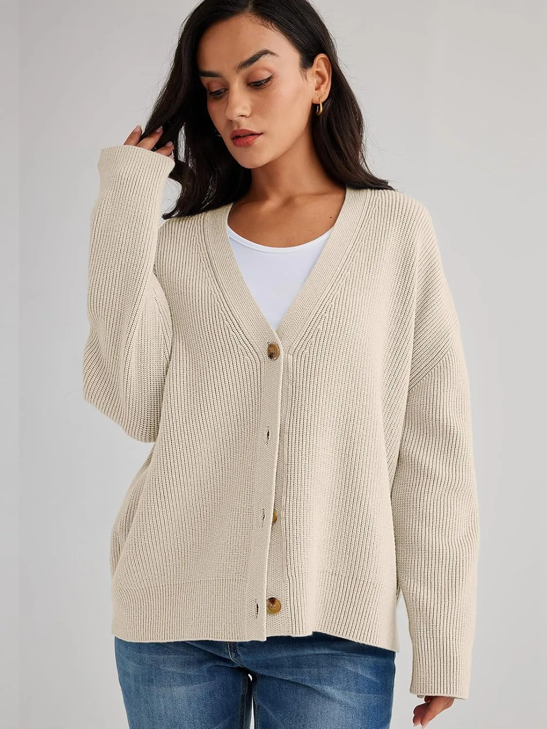 LILLUSORY Cardigan Sweaters for Women 2025 Summer Fashion Oversized Lightweight Sweater Knit Work Jacket Outfits Clothes