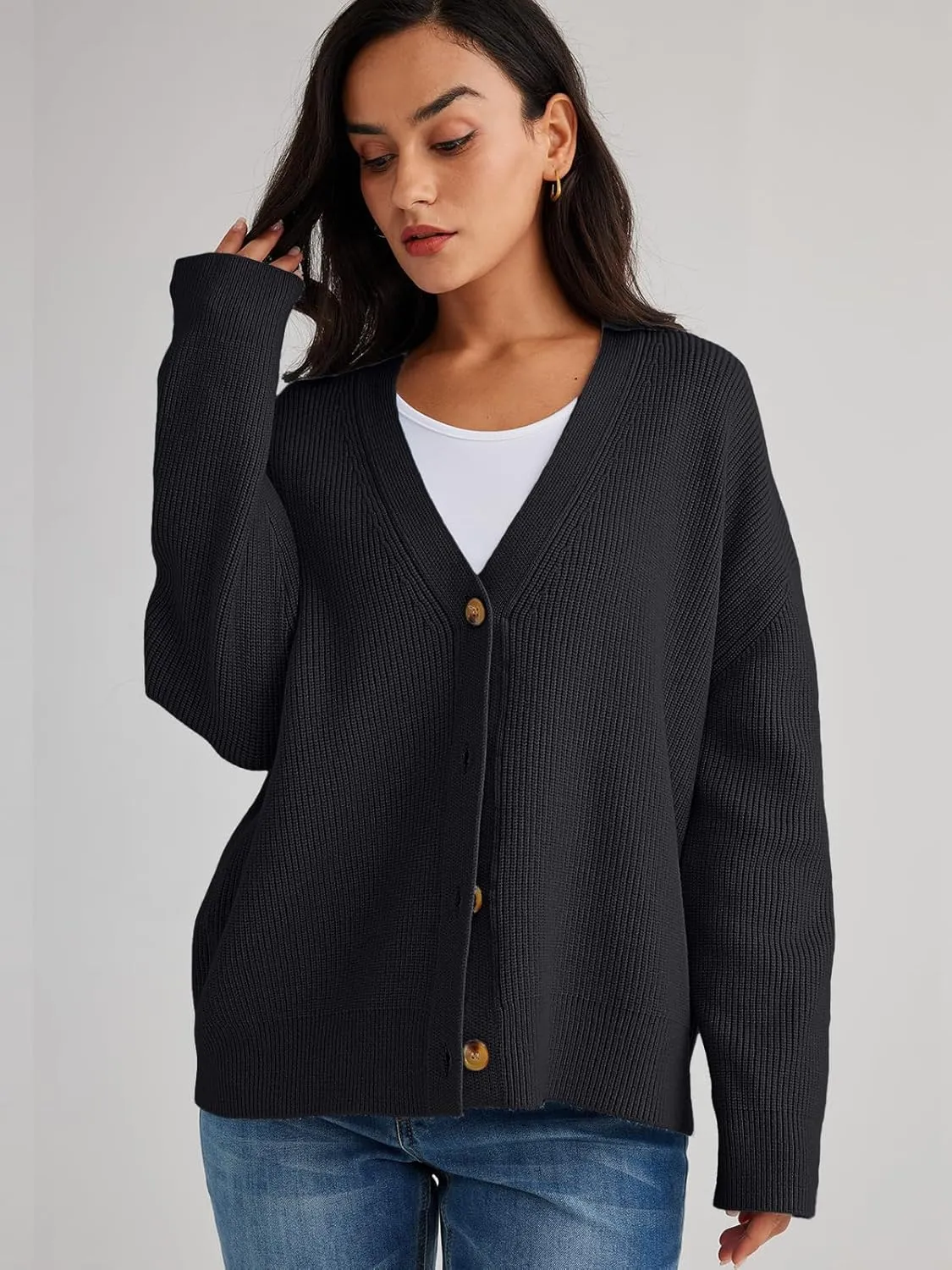 LILLUSORY Cardigan Sweaters for Women 2025 Summer Fashion Oversized Lightweight Sweater Knit Work Jacket Outfits Clothes