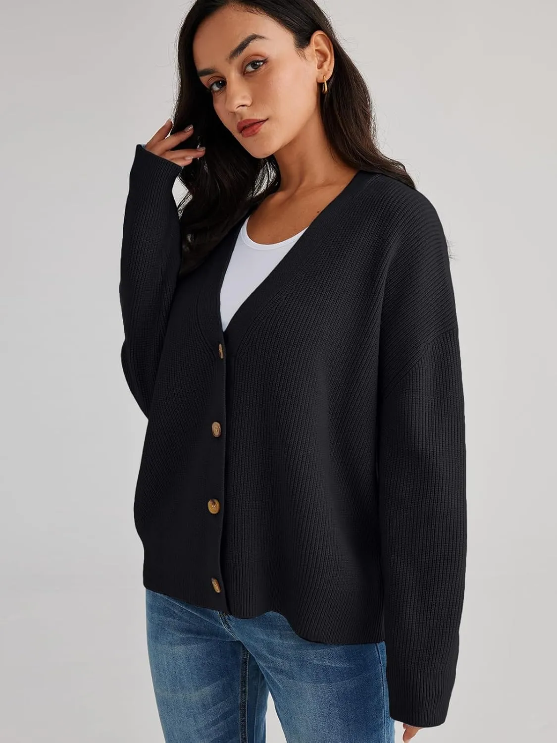 LILLUSORY Cardigan Sweaters for Women 2025 Summer Fashion Oversized Lightweight Sweater Knit Work Jacket Outfits Clothes