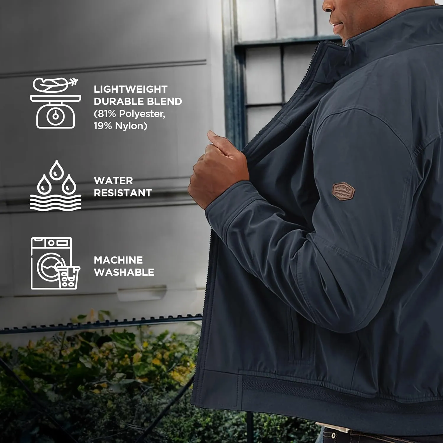LONDON FOG Men's Microfiber Bomber Jacket