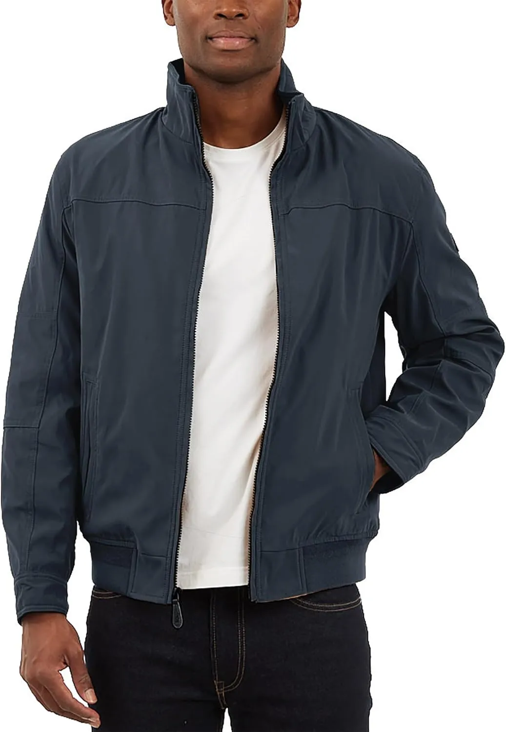 LONDON FOG Men's Microfiber Bomber Jacket