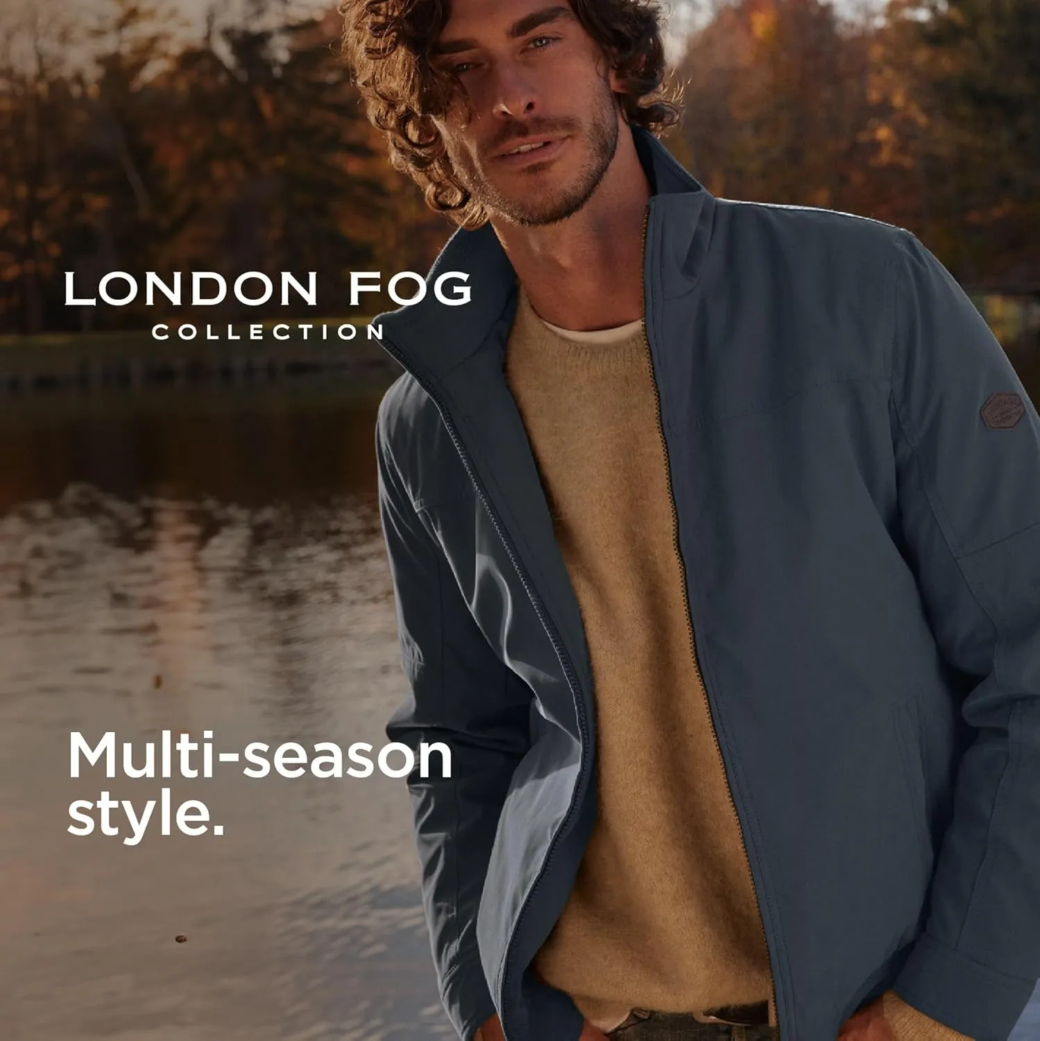 LONDON FOG Men's Microfiber Bomber Jacket