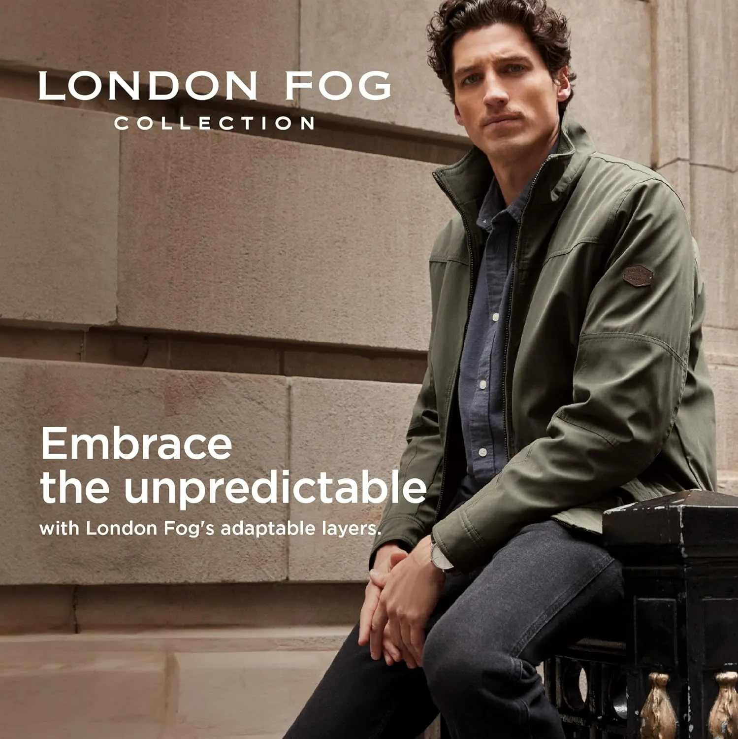 LONDON FOG Men's Microfiber Bomber Jacket