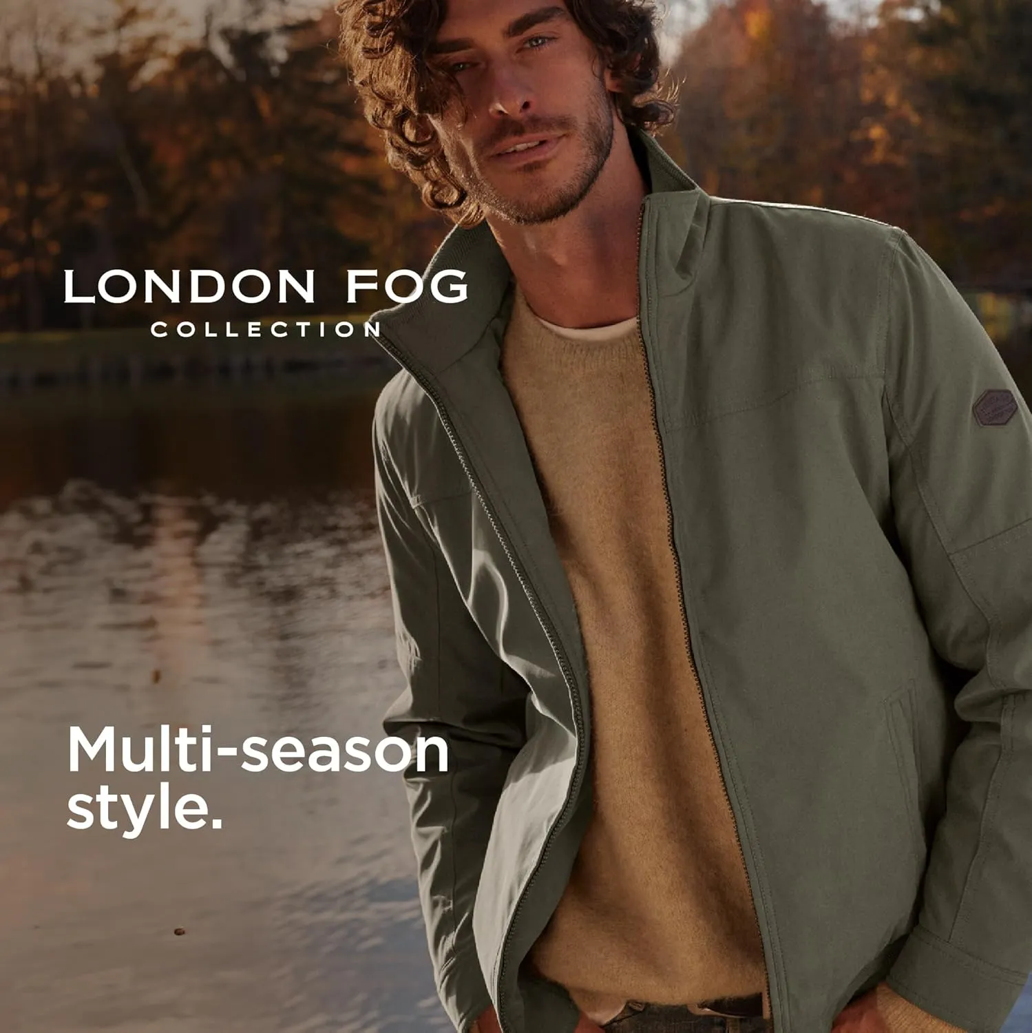 LONDON FOG Men's Microfiber Bomber Jacket