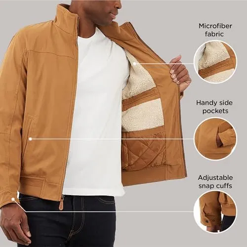 LONDON FOG Men's Microfiber Bomber Jacket