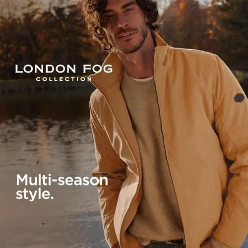 LONDON FOG Men's Microfiber Bomber Jacket