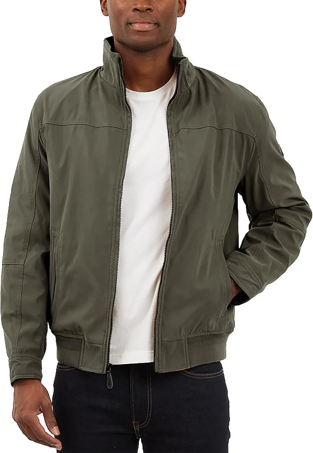 LONDON FOG Men's Microfiber Bomber Jacket