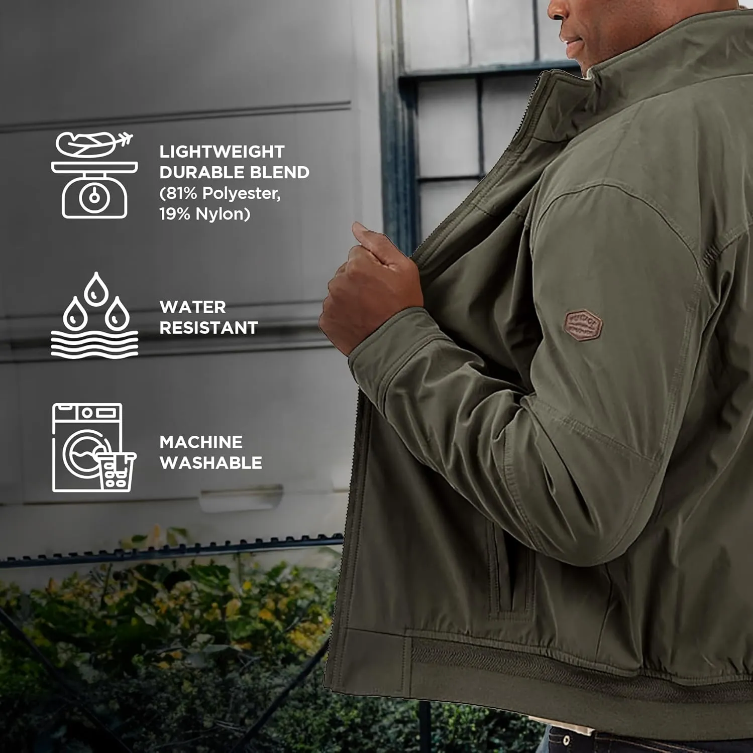 LONDON FOG Men's Microfiber Bomber Jacket