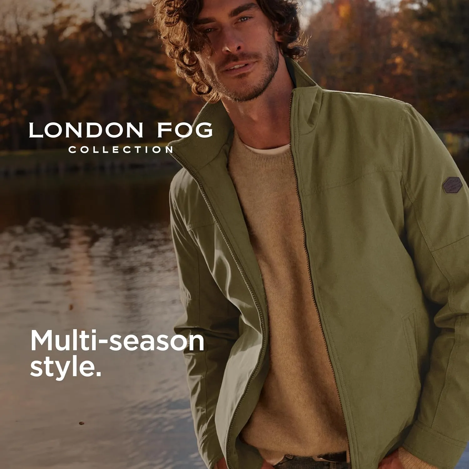 LONDON FOG Men's Microfiber Bomber Jacket