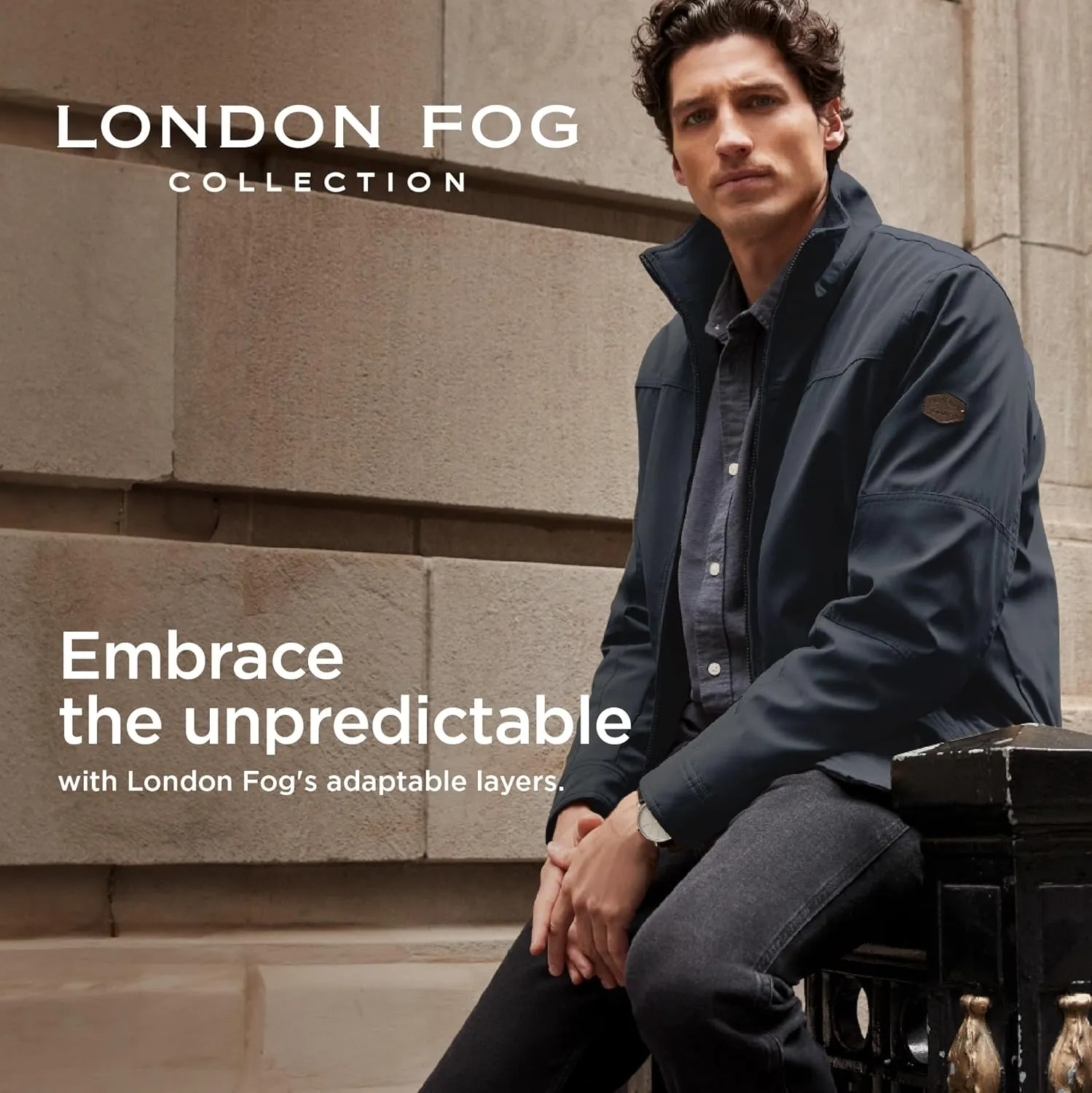 LONDON FOG Men's Microfiber Bomber Jacket