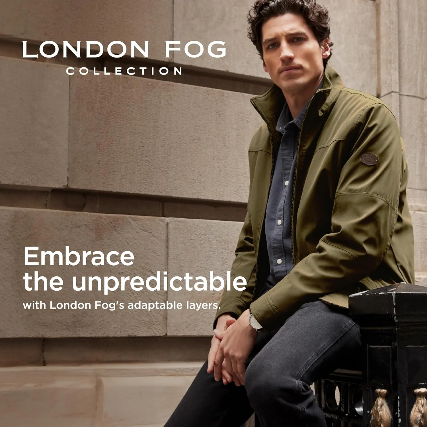 LONDON FOG Men's Microfiber Bomber Jacket