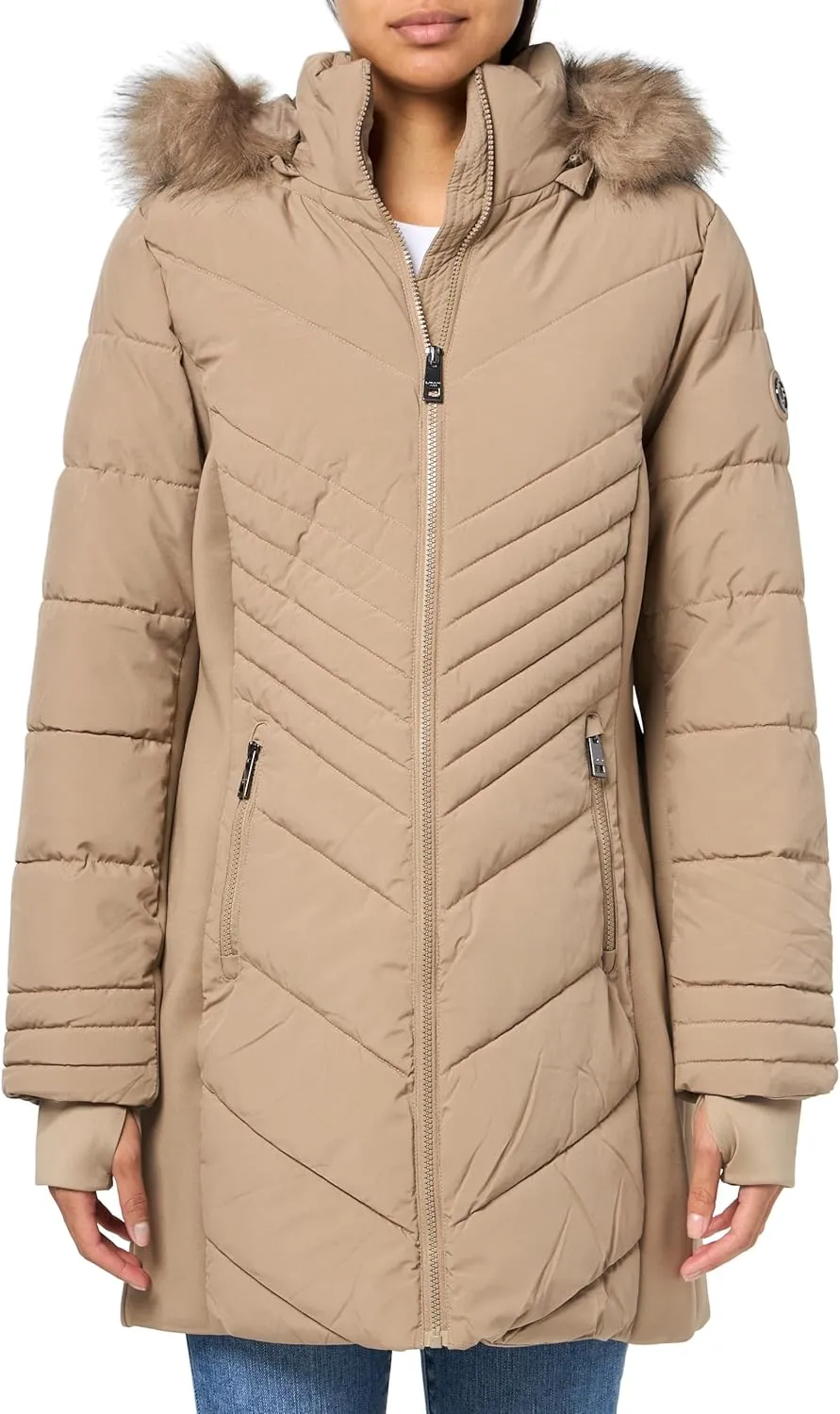 LONDON FOG Women's Hooded Puffer