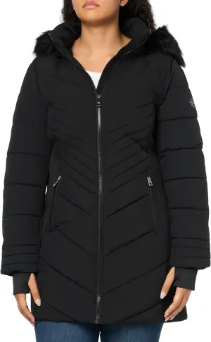 LONDON FOG Women's Hooded Puffer