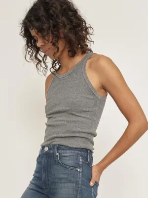 Long Rib Tank in Heather Grey