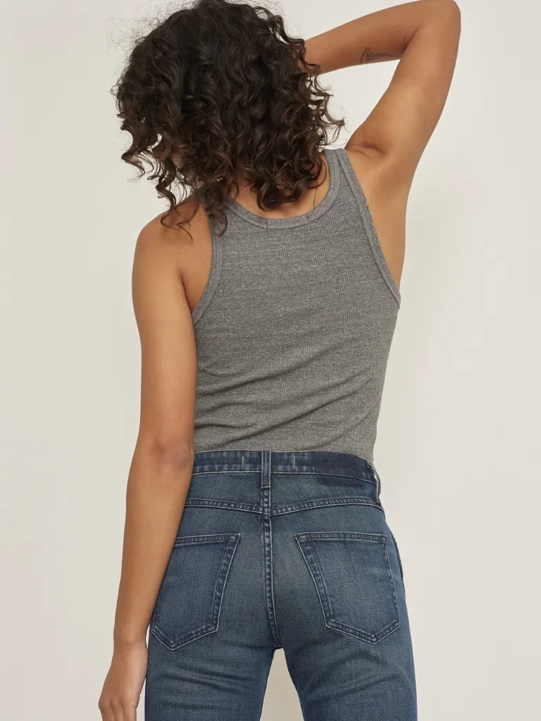 Long Rib Tank in Heather Grey