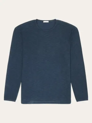 Long Sleeved Structurd Slub Sweat - GOTS/Vegan (Total Eclipse)
