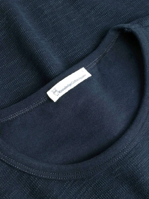 Long Sleeved Structurd Slub Sweat - GOTS/Vegan (Total Eclipse)