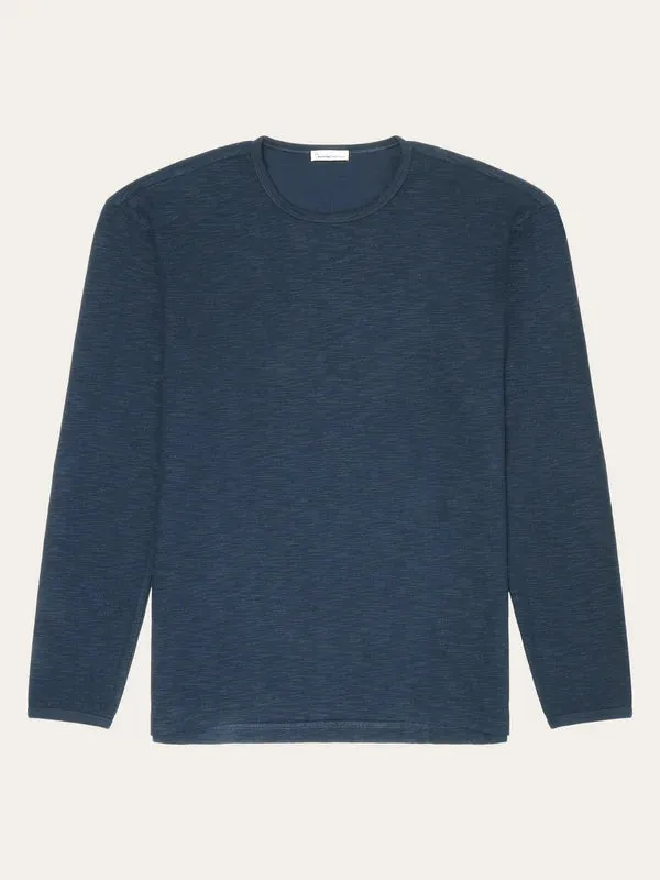 Long Sleeved Structurd Slub Sweat - GOTS/Vegan (Total Eclipse)