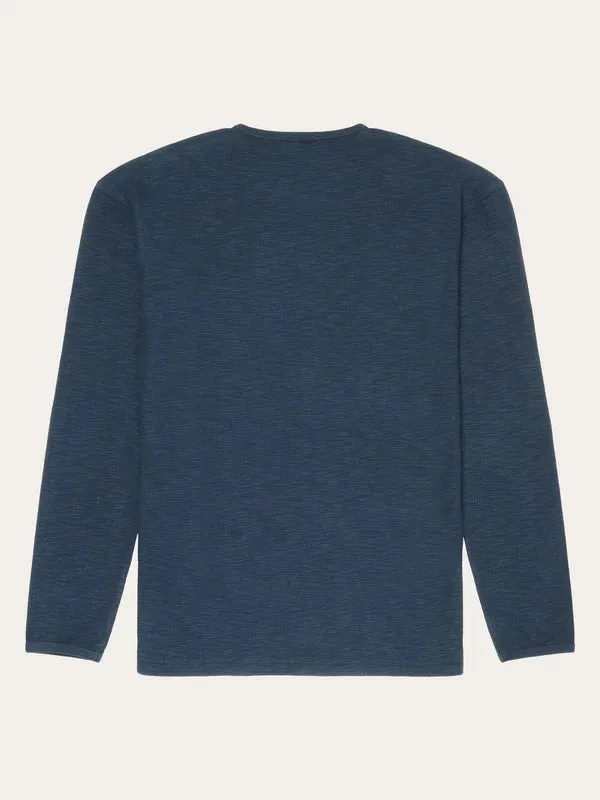 Long Sleeved Structurd Slub Sweat - GOTS/Vegan (Total Eclipse)