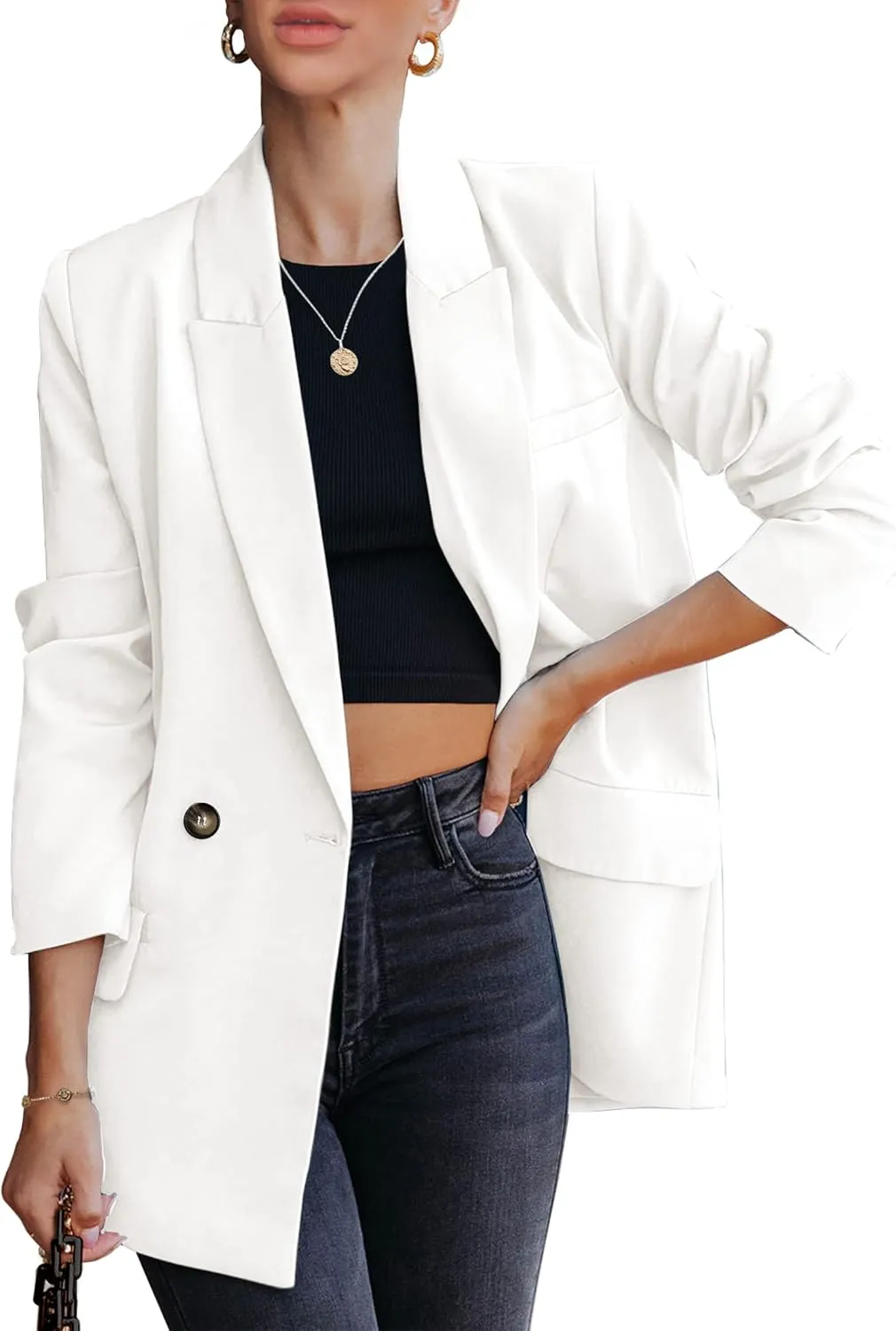 luvamia Blazer Jackets for Women Work Casual Office Long Sleeve Fashion Dressy Business Outfits